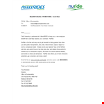 Nuride Promotional Email example document template 