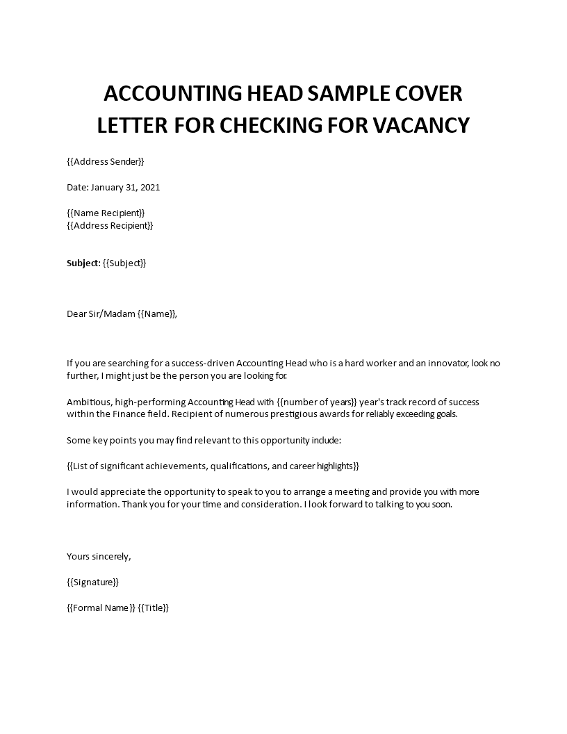 senior accountant cover letter template