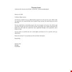Business Recommendation Letter Template - Jones' Outstanding Performance Under Thomas example document template
