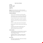 Fresher Teacher Job Resume Template example document template