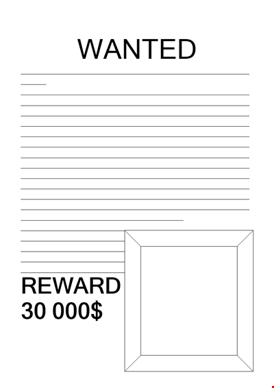 Wanted Poster Reward Template