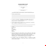 Acknowledgement of Debt Sample Template example document template