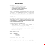 Free Basic Music Contract Template example document template