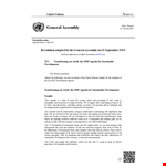 Development Agenda: Driving Sustainable Development in Countries example document template
