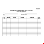 Vehicle Maintenance Log Template | Policy, Department, Attachment example document template