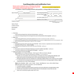 Sample Food Requisition Form for Meetings and Breaks example document template 