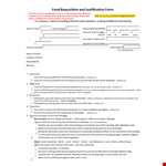 Sample Food Requisition Form for Meetings and Breaks example document template