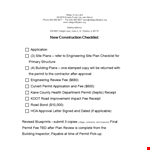New Construction Checklist Template example document template