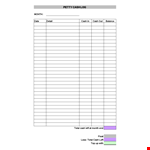 Track Your Monthly Petty Cash Expenditures with Our Easy-to-Use Log example document template
