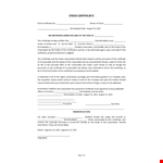 Stock Certificate Template example document template