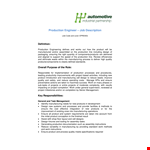 Production Engineer Job Description example document template