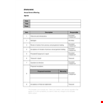 Yearly Meeting Agenda example document template