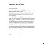 Offering Support to Students: Condolence Letter in Times of Loss example document template
