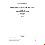 Complete MLA Format Template - Author Information Should Follow Standards example document template