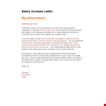 Salary Increase Letter - Guide to Securing a Manager's Approval and Thanking for Achievements example document template
