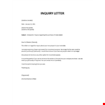 Real Estate Inquiry Letter example document template