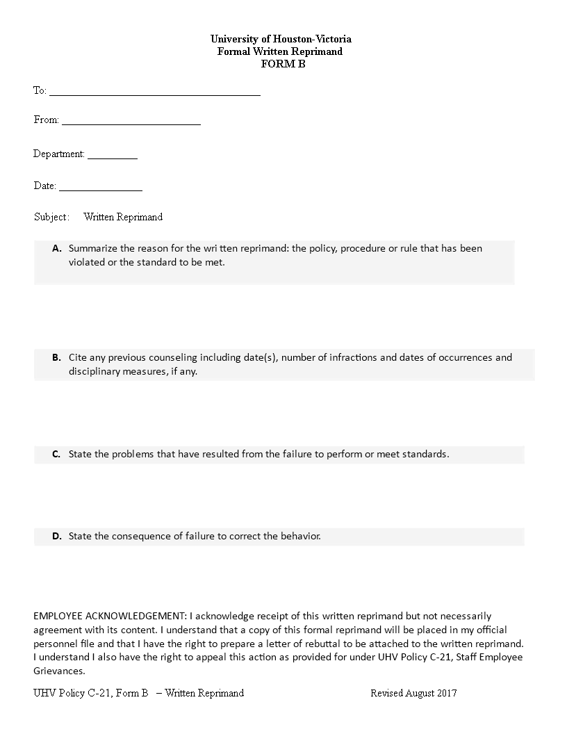 Employee Reprimand Policy Violation Addressed With Written Letter Of employee-reprimand-policy-violation-addressed-with-written-letter-of