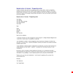 Sample Letter Of Interest For A Company example document template 