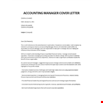 Accounting Manager cover letter example document template