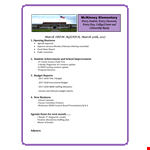 Elementary Classroom Agenda Example example document template
