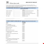 Employee Exit Checklist Template example document template
