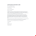 Effective Promotion Letter for Improved Performance | Director-managing example document template 