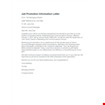 Effective Promotion Letter for Improved Performance | Director-managing example document template