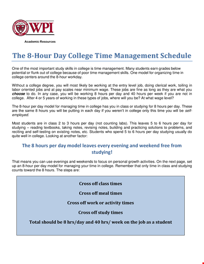 College Hourly Planner | Organize Your College Schedule by Hours