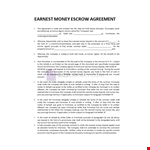 Earnest Money Escrow Agreement example document template