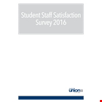 Student Staff Satisfaction Survey Template example document template
