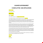 Application Cashier Job in Supermarket example document template