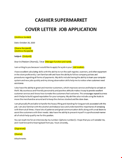 Application Cashier Job in Supermarket