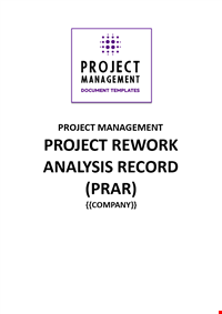Project Rework Analysis Record