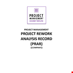 Project Rework Analysis Record example document template
