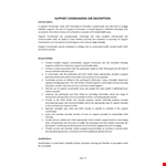 Support Coordinator Job Description example document template