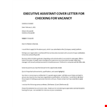Executive Assistant Sample Cover letter example document template