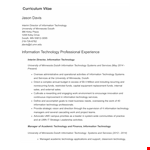 CV for an IT Director Sample Template example document template