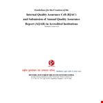 Quality Assurance for Students at Institutional Level - Improve Quality example document template 