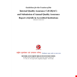 Quality Assurance for Students at Institutional Level - Improve Quality example document template