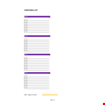 Christmas List Template example document template