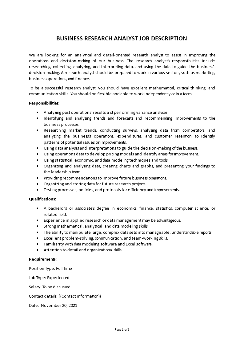 business trend researcher job description Main Image business trend researcher job description