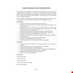 Business Trend Researcher Job Description example document template