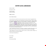 Librarian Job Application example document template 