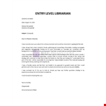 Librarian Job Application example document template