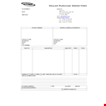 Dealer Purchase Order Form example document template