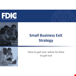 Small Business Exit Strategy Template: Simplifying the Process of Selling Your Small Business example document template