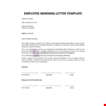 Employee Warning Letter Sample example document template