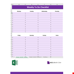 Weekly To-Do List Printable Template | Bizzlibrary example document template