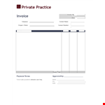 Private Practice Invoice Template example document template