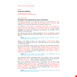 Termination Letter Template - Notice & Employment example document template